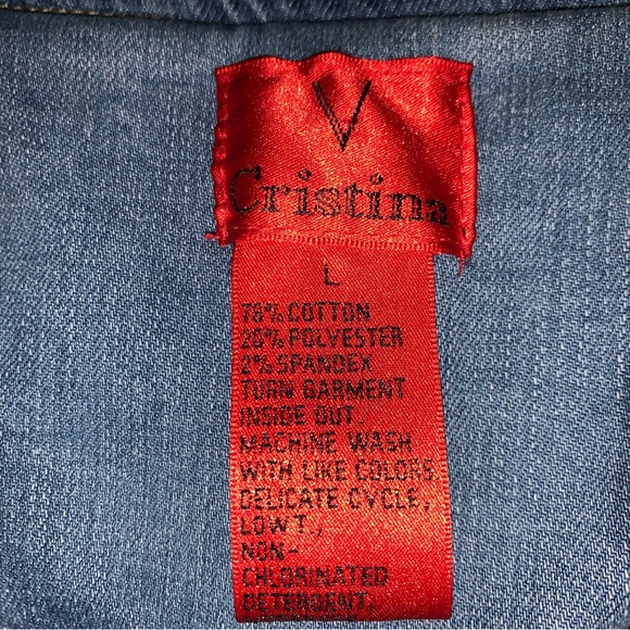 Light Blue Denim Jacket with Sequin Butterfly Back - Picture 9 of 10